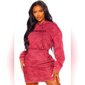 Fashion Nova Motivated AF Ruched Sweatshirt Dress